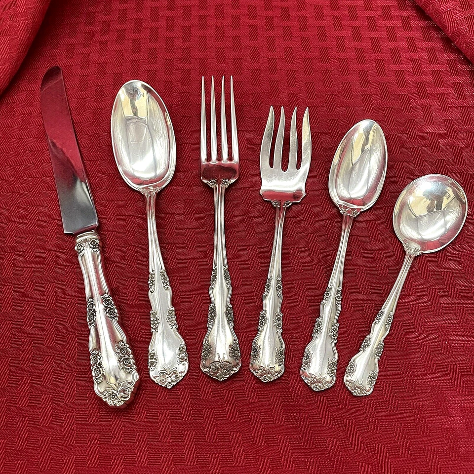 CUBIERTOS VINTAGE SIMPSON, HALL Y MILLER ESTILO ANTIGUO ROSALIND ROSA SILVESTRE Foto 2 de 4