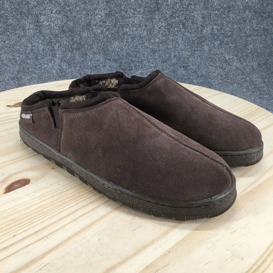 Zapatillas Muk Luks para Hombres 12 Zueco de Gamuza Mate Marrón Vaca Gamuza Sin Cordones Cómodas Informales Foto 3 de 4