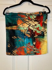 Velvet Pillowcase Geometric Multicolor Design - Zip Close - 15"x15"