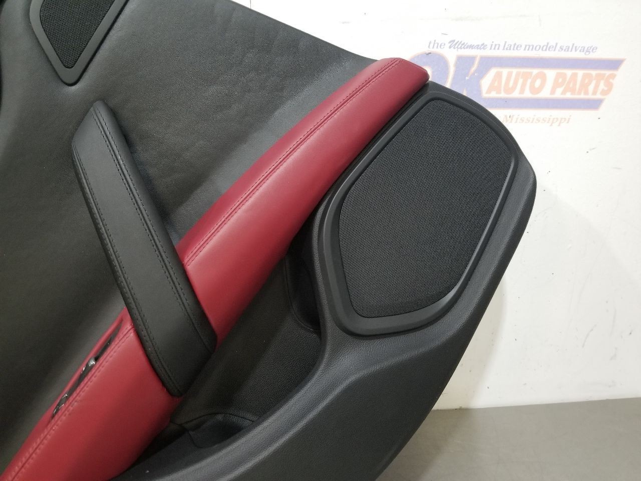 14 2014 MASERATI GHIBLI SQ4 REAR DOOR TRIM PANEL RED LEATHER LEFT DRIVER