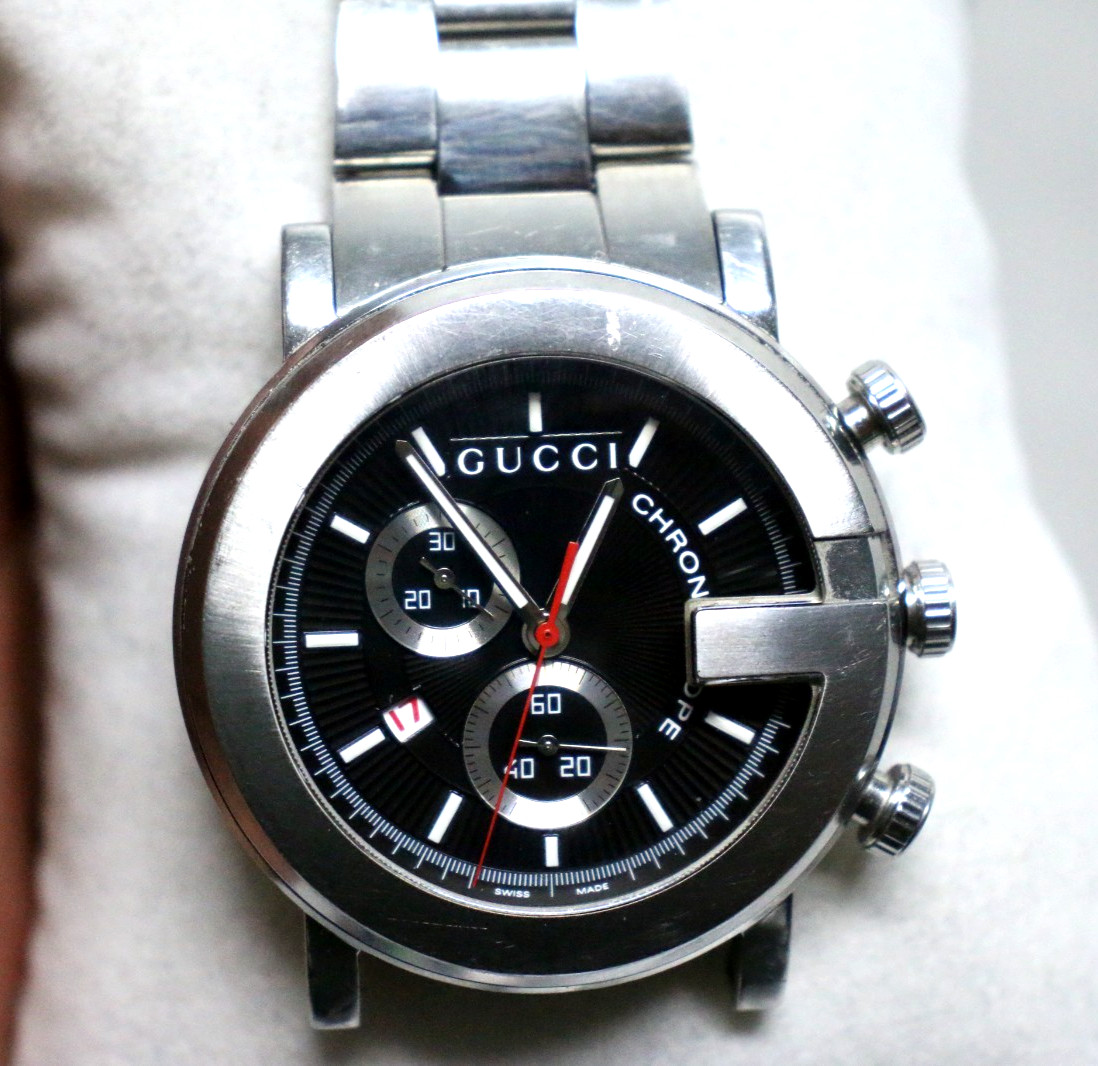 GUCCI Chrono Quartz Men's Watch YA101309 101M  Black