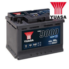 Starter Battery YUASA YBX9027 For HYUNDAI, FIAT, KIA, OPEL, MERCEDES-BENZ, SMART