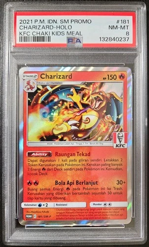 ⭐PSA 8 Charizard 181/SM-P KFC ⭐ Kentucky Fried Chicken Promo Card Pokemon