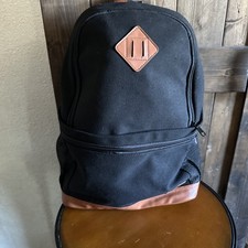 KATTEE Backpack Canvas Travel Bag Rucksack Tan/Brown Multi Pocket Leather Straps