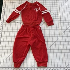 Vintage Red Flannel Factory Tracksuit red and white Size 2T Made USA