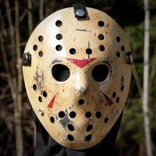 Jason mask, Friday the 13th inspired, custom hand-painted Halloween cosplay mask
