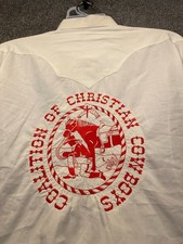 VTG Rockmount Ranch Wear Mens L Diamond Pearl Snap Coalition Christian Cowboys
