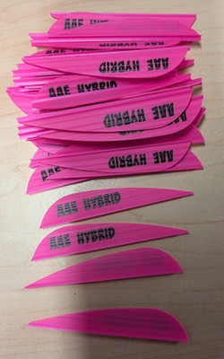 100- AAE Hybrid 26 2.7'' HOT PINK Vanes arizona archery equip arrow fletching