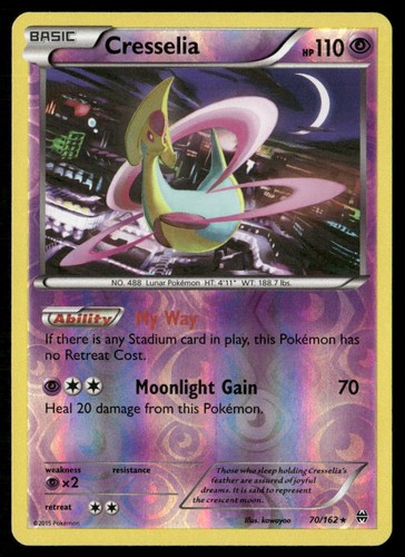 Cresselia 70/162 Rare BREAKthrough Pokemon Reverse Holo Lightly Played