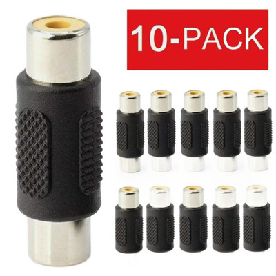 10PCS AV RCA Female to Female Audio Video Jack Coupler Adapter Connector