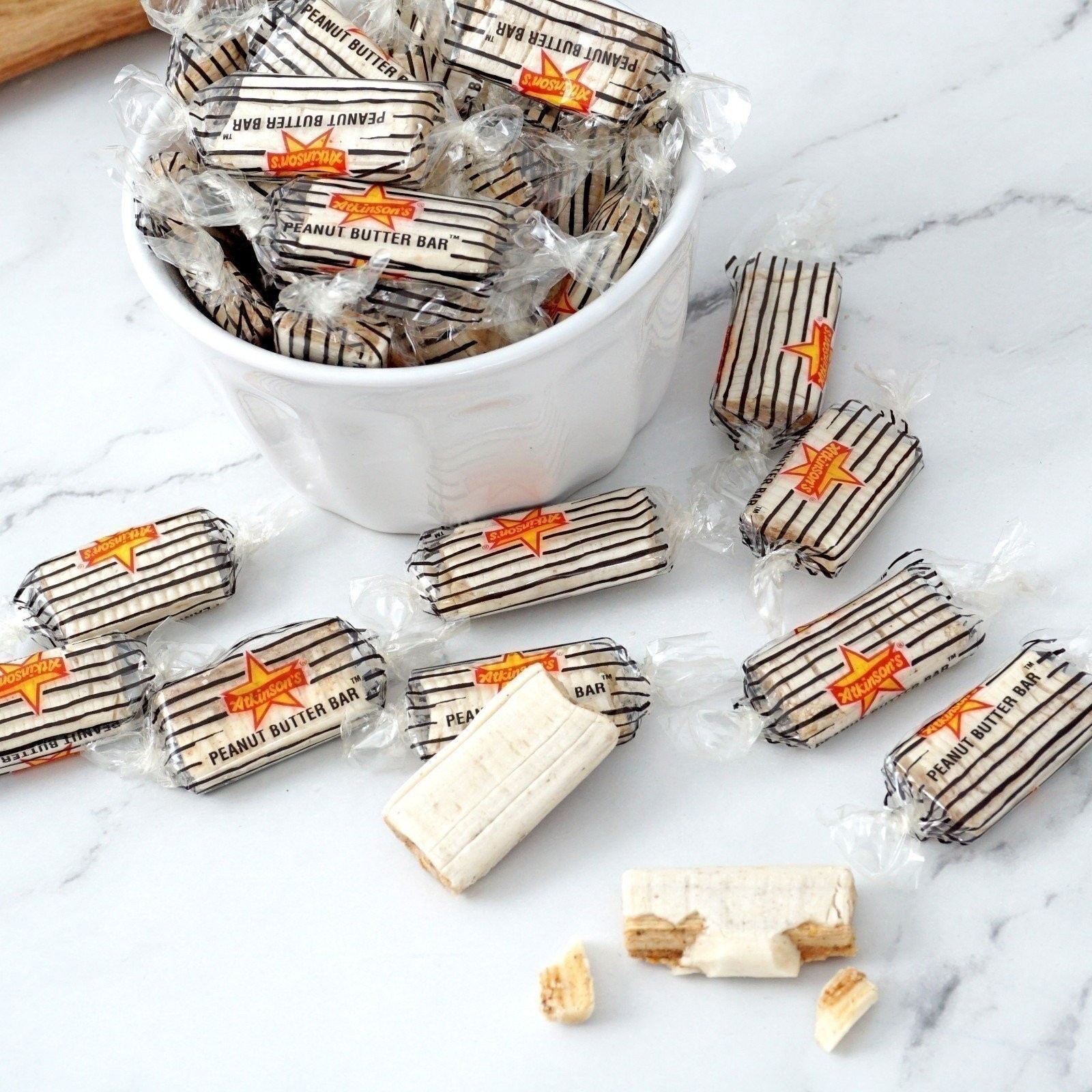 Atkinson's Peanut Butter Bars Candy, 2 Pound Bulk Bag (Approx. 140 Bars)