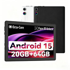 10.1 inch Android 15 Tablet 20GB RAM 64GB ROM Bluetooth Dual Camera Touchscreen