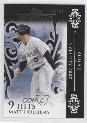 2008 Moments & Milestones Black 6/25 Matt Holliday (2007 All-Star 216 Hits) 0f6