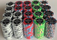 (500) ROYAL CARD ROOM OVERSIZE POKER CHIPS SE...