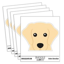 Peeking Yellow Labrador Retiever Dog Waterproof Vinyl Decal Sticker Set - 5 Pack