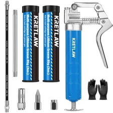 Mini Grease Gun (3000PSI) with Double 3oz Cartridge Grease and 12'' Flex Hose...