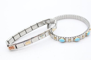 Nomination Bettelarmbänder Gold Akzente Steinbesatz High Heel signiert Markenware x 2