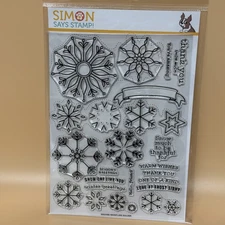 Simon Says Stamp Snowflake Builder 6x8 Clear Stamp Set SSS20282 NEW Rare