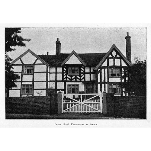 RODEN, Shropshire; A Farm House - Antique Print 1900
