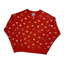 Reverse Weave Champion Sweatshirt - Medium Red Cotton Blend