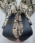 PRETTILITTLETHING FAUX LEATHER SNAKE SKIN TALL BOOTS SZ 5 POINT TOE BROWN  — photo 9