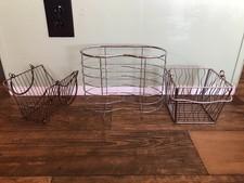 3 Metal Wire Baskets, Kitchen Bathroom Storage Organization