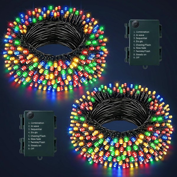 LED Lichterkette AußEn 5M 50 Leds Bunt Mit Timer 8 Modi Wasserdicht FüR Garten-image