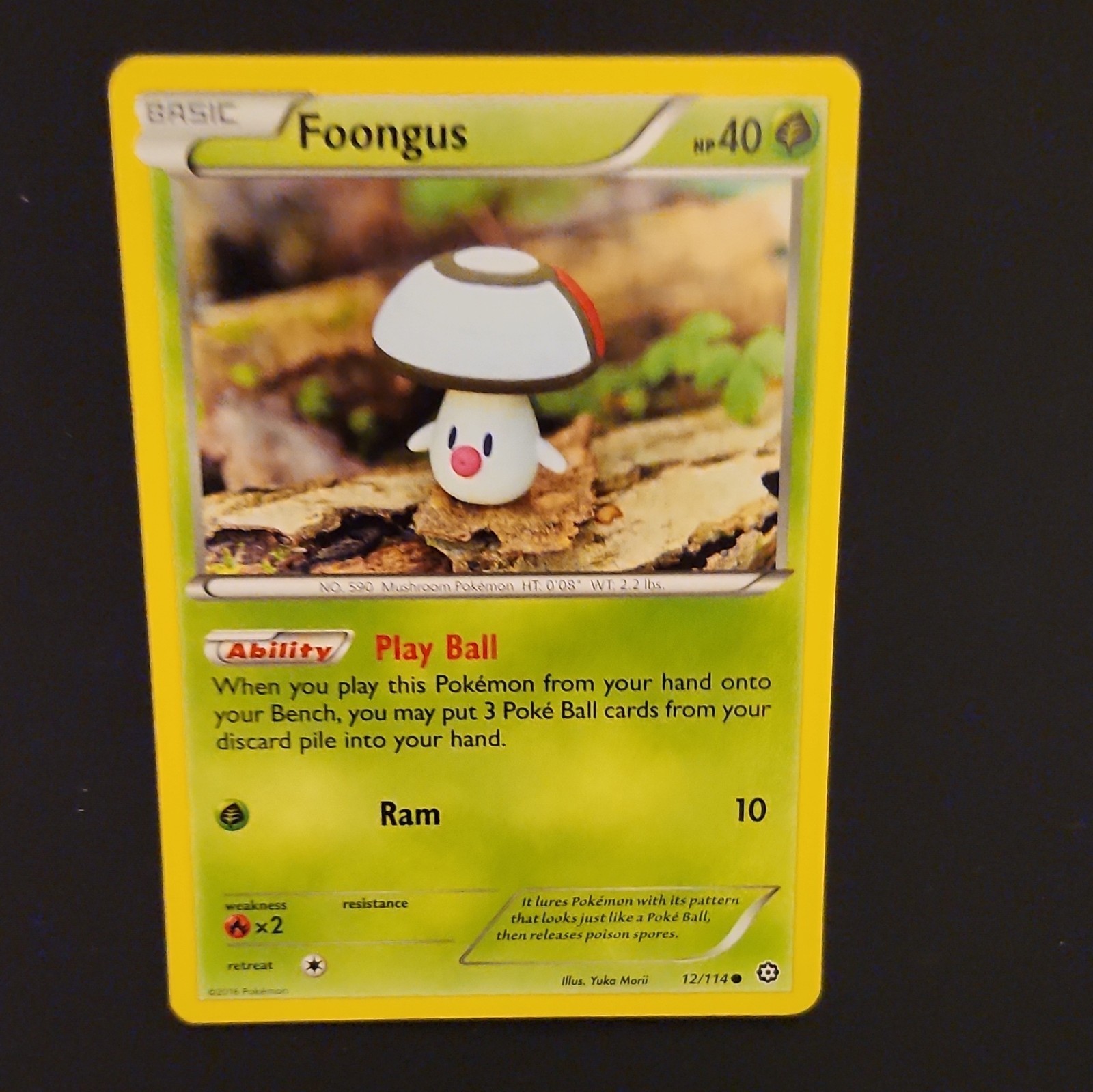 Foongus 12/114 XY - Yuka Morii Pokemon TCG Card Basic 40 HP English