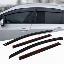 Window Visor Rain Guard 4pcs For Mazda Mazda6 2010-2012 Tape-on Dark Smoke