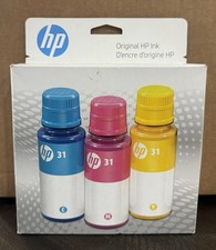 Genuine HP 31 3-Pack Cyan, Magenta, Yellow Ink Bottles 9C228AN EXPIRATION 11/25