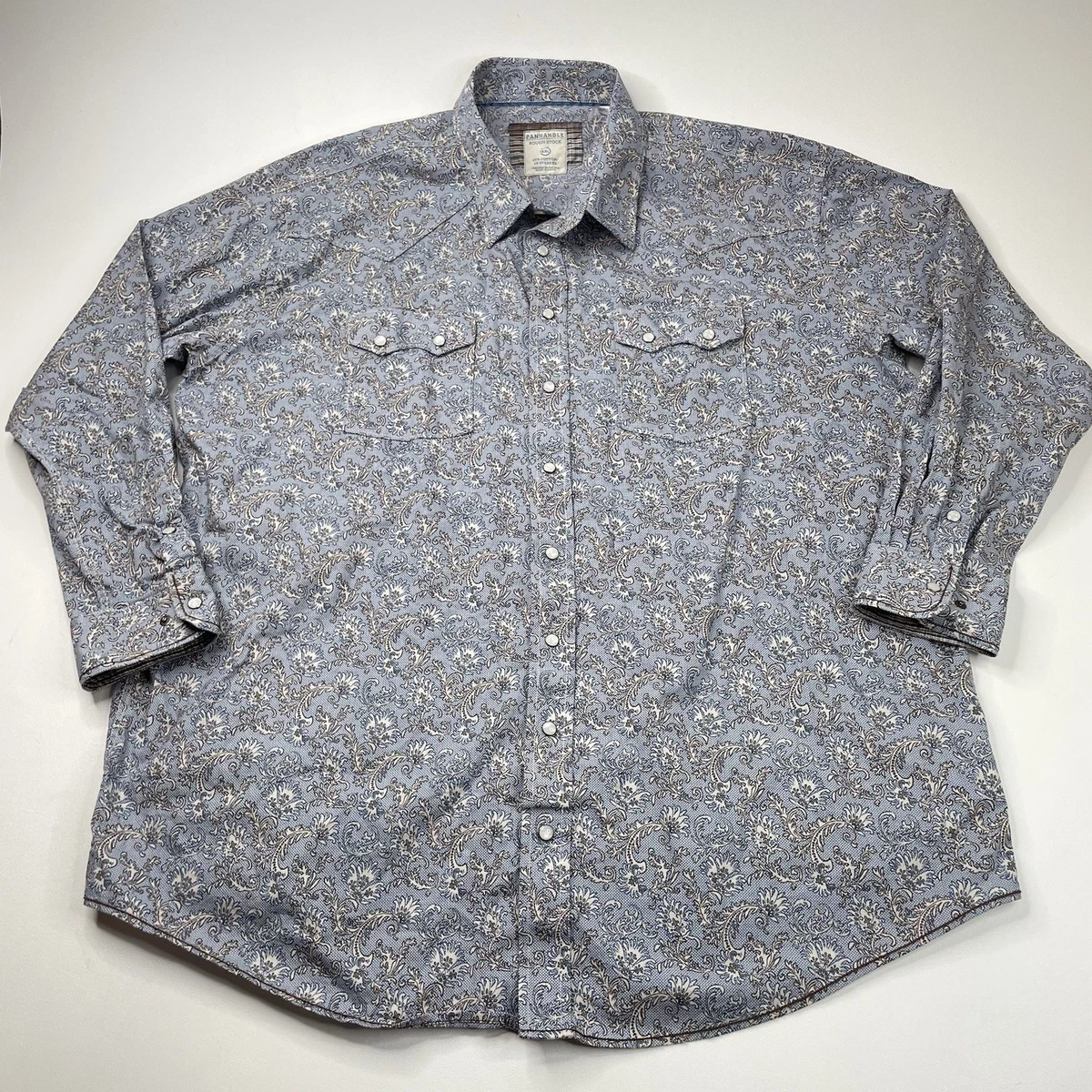 Chemise homme slim perle snap shirt manches longues Panhandle