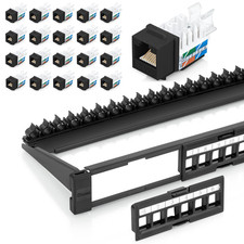 Bundle   2 Items: 24-Port Keystone Patch Panel  50 Pack of RJ45 Cat6 Keystone J