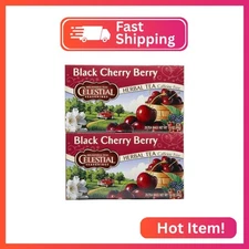 Celestial Seasonings Black Cherry Berry Tea Bags, 20 Count (Pack of 2)