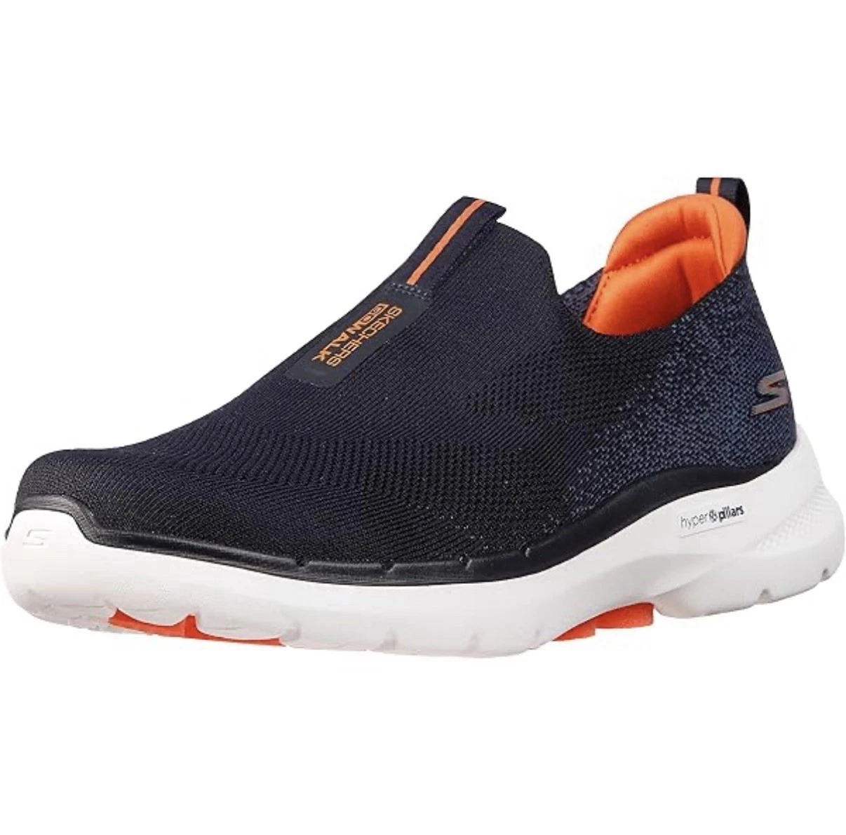 Sketchers 216202 Go Walk 6 Navy/Orange Mens Size 9 Shoes
