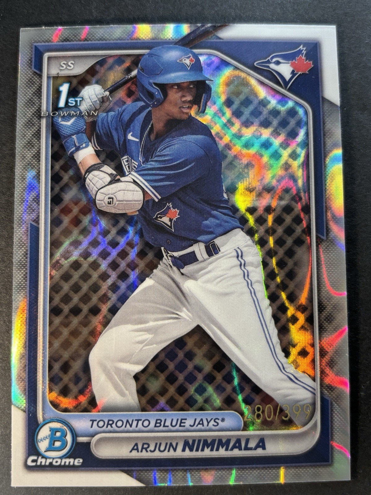 Arjun Nimmala /399 Lava Refractor 2024 Bowman Chrome 1st #BCP-142 Blue Jays