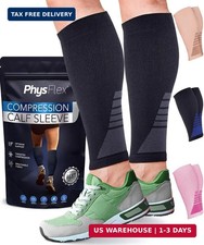 Calf Compression Sleeves for Men and Women - 1 Pair Footless Compression Socks