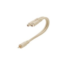 Steren Python 6" Home Theater Y Cable - Dual Females to Single Male RCA Plugs