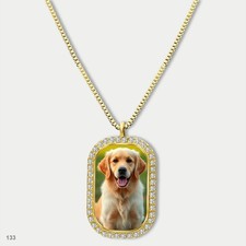 Stunning Cute Golden Retriever Dog Fashion Pendant Necklace Chain Image Dog Tag