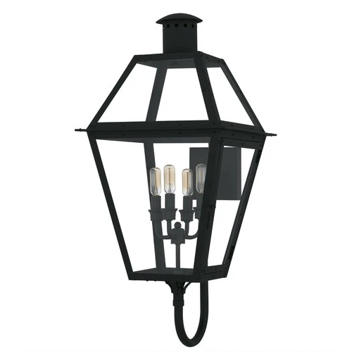 Earth Black Outdoor Wall Lantern from the Rue De Royal Collection - Picture 2 of 5