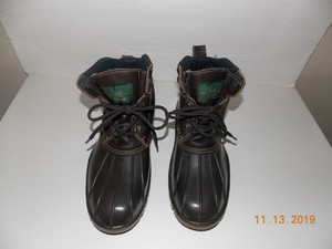 Orvis Duck Boots Brown Leather Wading Fishing Buffin Technology Size 12.5