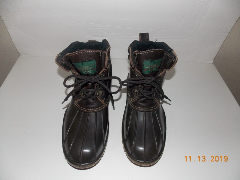Orvis Duck Boots Brown Leather Wading Fishing Buffin Technology Size 12.5