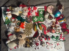 Lot of Christmas Tree Ornaments, Vintage to Modern Handmade