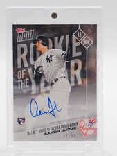 AARON JUDGE 2017 TOPPS NOW ROOKIE OF THE YEAR AUTO /99 #OS-64A YANKEES Q3151