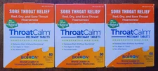 3 Boiron ThroatCalm Meltaway Tablet Sore Throat Relief 60ct Homeopathic Medicine