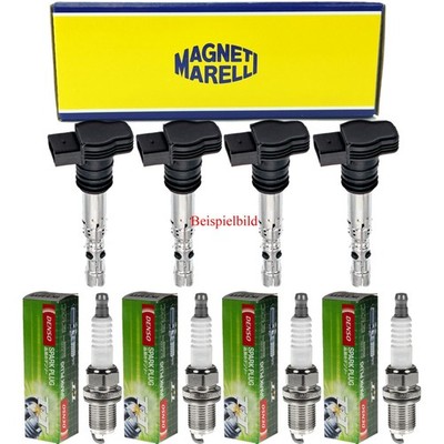 4x MAGNETI MARELLI Zündspule + DENSO Zündkerze für Mitsubishi Space Star DG_A