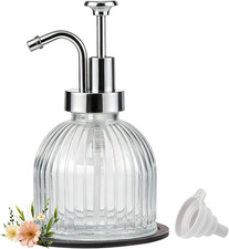 8oz Clear Glass Soap Dispenser with Silver Pump Refillable Bathroom Kitchen Bott