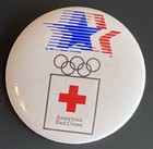 1984 Los Angeles Olympics Committee Button & Red Cross Sponsors Button Set of 2 — photo 2