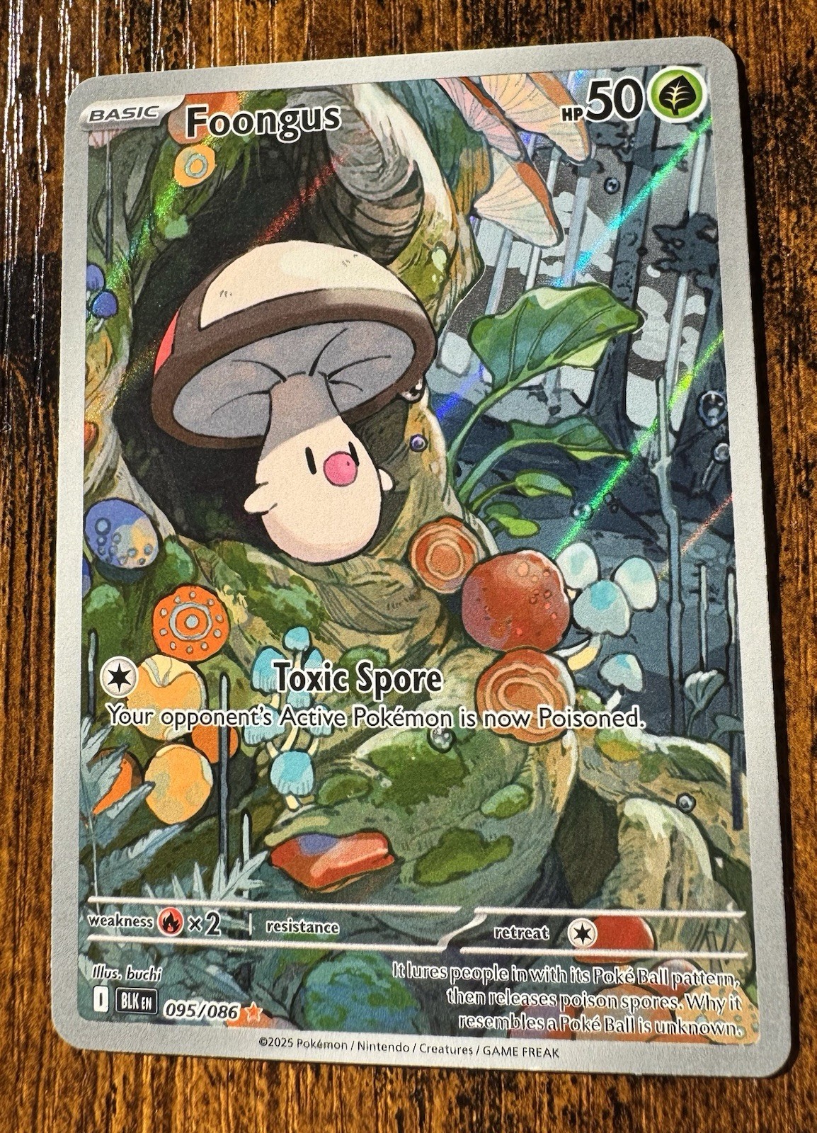 Pokémon TCG Foongus Illustration Rare Black Bolt Card 095/086