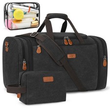 Duffle Bags for Travel Expandable 50L Canvas Weekender Bag, Overnight Bag Tra...