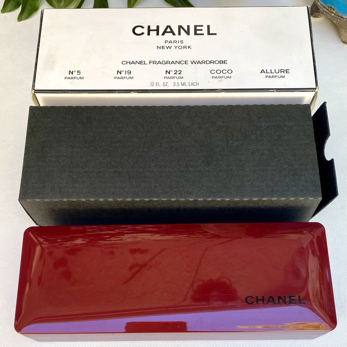 Vintage 90s Chanel Mini Perfume Wardrobe Case + Box Only No 19 22